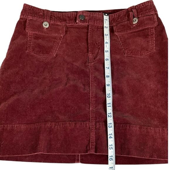 Patagonia Skirt 8 Stretchy Red Corduroy A Line Short Pockets Zip Organic Cotton - Picture 8 of 9